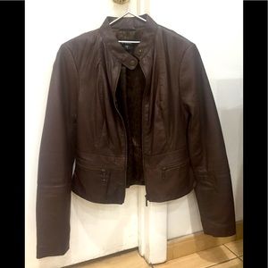 Bebe brown leather jacket
